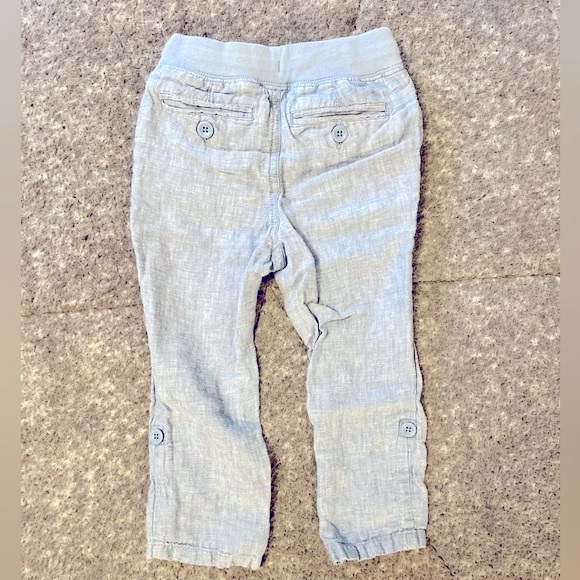 GAP 100% Linen Pants Sea Blue, Roll-Up Cuffs, Comfy Waistband, Pockets - Size 3 - Picture 2 of 7